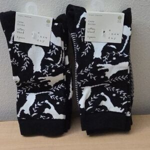 A New Day Black and White Patterned Crew Socks - 6 Pairs